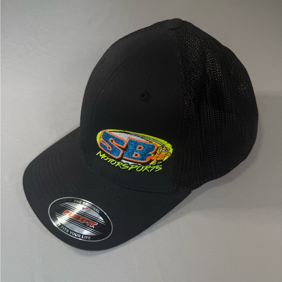 Yupoong Other - SB Motorsports Flexfit Hat L/XL‎ Black Mesh Racing Cap